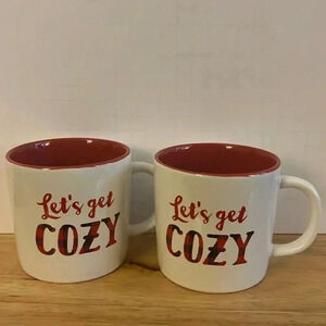 Caribou Coffee Lets Get Cozy Holiday‎ Mug Set 12oz
